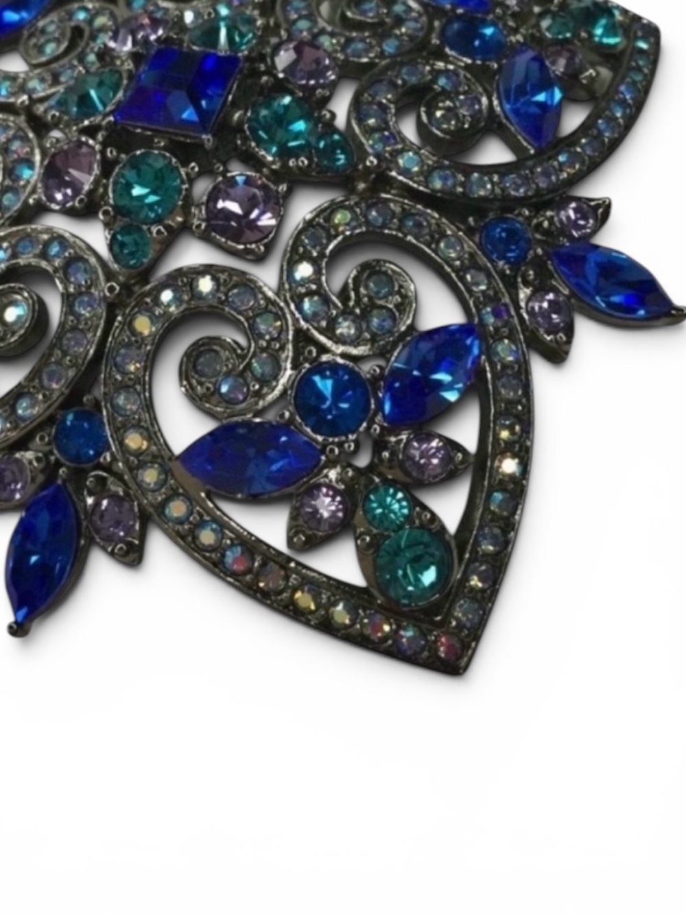 Vintage Joan Rivers Maltese Cross Brooch – Sapphire, Lavender & AB Rhinestones - Picture 6 of 13